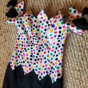 Vintage Polka Dot Poof Off Shoulder 80's Dress